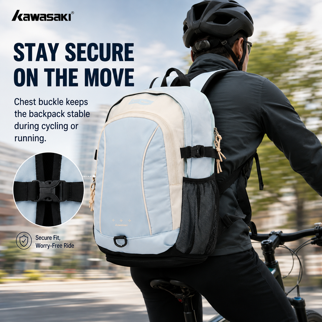 KAWASAKI Backpack Blue Large Capacity Sports Backpack for Badminton Travel K1G00-C8240