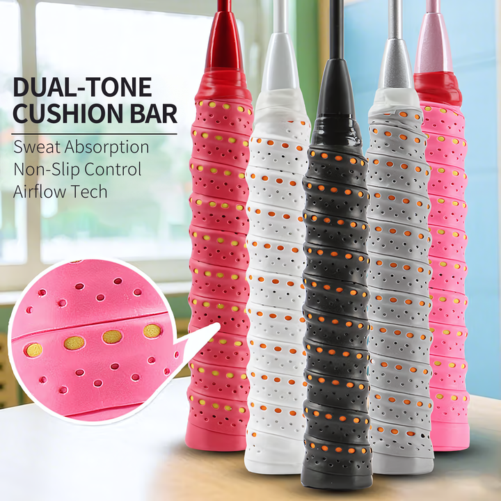 SPPHONEIX  Two Color Memory  EVA Keel Racket Grip Anti Slip Perforated Super Absorbent Tennis Overgrip Badminton Overgrip Pickleball Overgrip Various Sports Equipment Grip