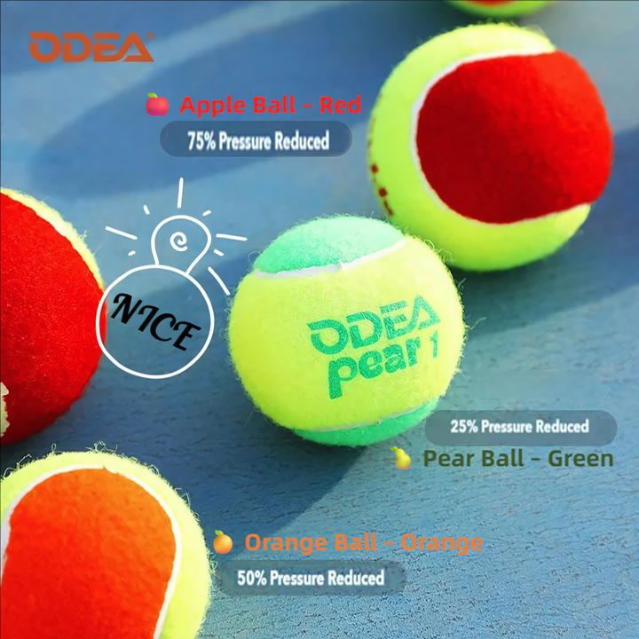 ODEA Stage 3 RED 1 PCS Children Beginners Tennis Balls Low Compression Slower Speed