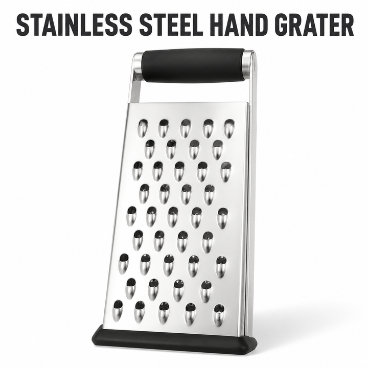 Handheld Stainless Steel Grater Non‑Slip Kitchen Shredder for Cheese &amp; Vegetables