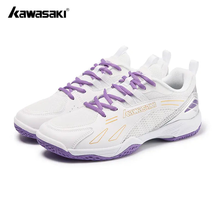 Kawasaki K1B51-B3326 White/Purple Badminton Shoes