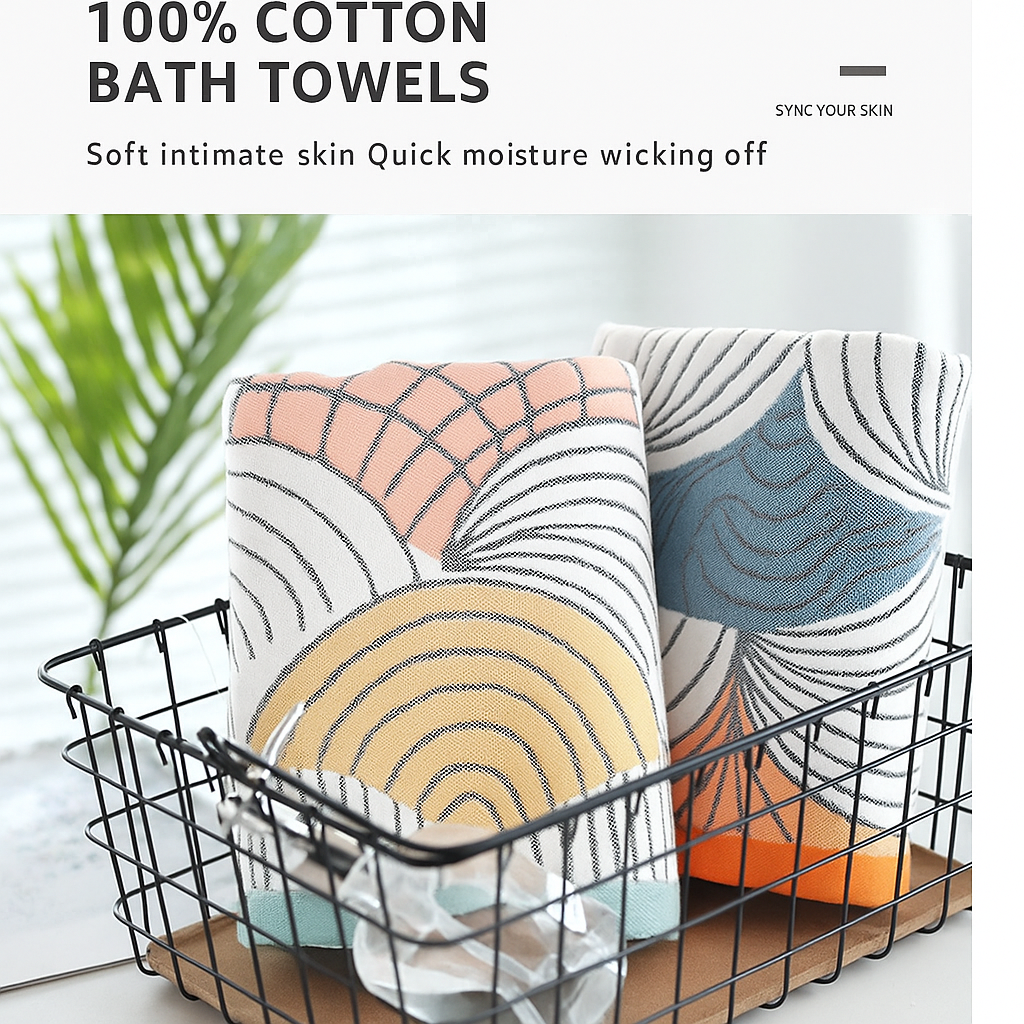 Pure Cotton Gauze Bath Towels - Skin-Friendly For Both Men And Women, Easy To Absorb Water And Dry Quickly. Large Towels For Adults And Children, All-Cotton, Soft For Home Use