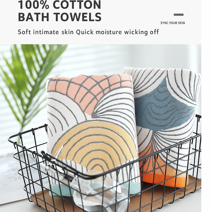 Pure Cotton Gauze Bath Towels - Skin-Friendly For Both Men And Women, Easy To Absorb Water And Dry Quickly. Large Towels For Adults And Children, All-Cotton, Soft For Home Use
