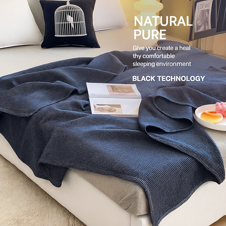 Japanese-Style All-Cotton Towel Blanket - Summer Thin Pure Cotton Double King-Sized Bedding Blanket