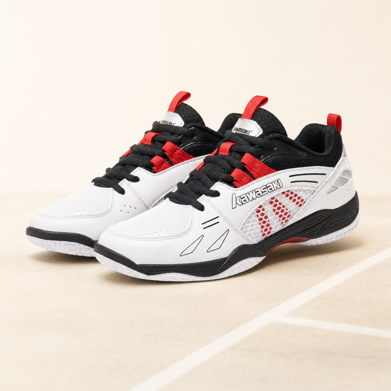 Kawasaki K1B51-B3326 Black Blue badminton shoes Image 2 commercial hero pair view