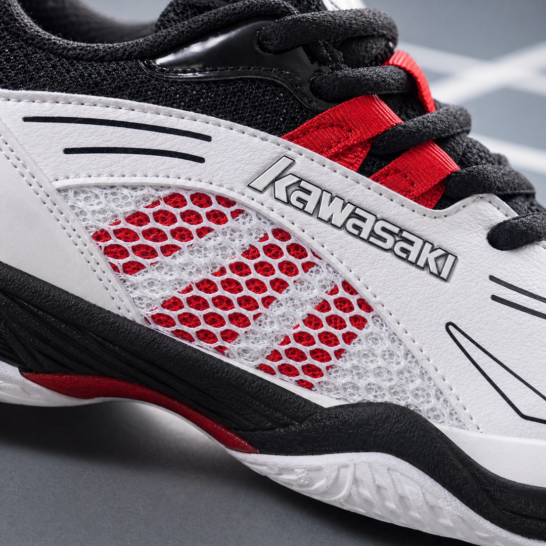 Kawasaki K1B51-B3326 Black Blue badminton shoes Image 2 breathable upper detail