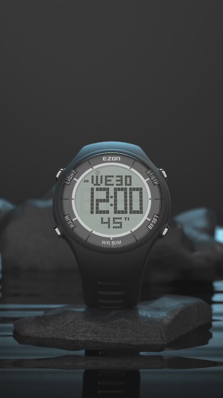 EZON 5ATM Waterproof Digital Sports Watch –   Tracker, Stopwatch, Fitness Watch L008