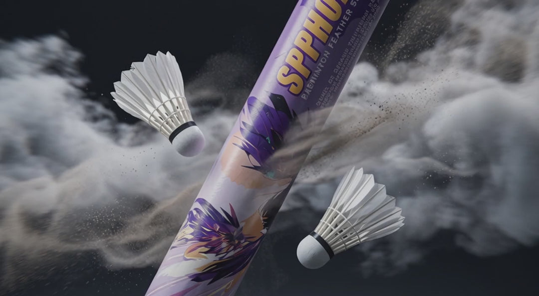 SPPHONEIX Purple Badminton Shuttlecocks Goose Feather Speed 78（Tournament LEVEL）