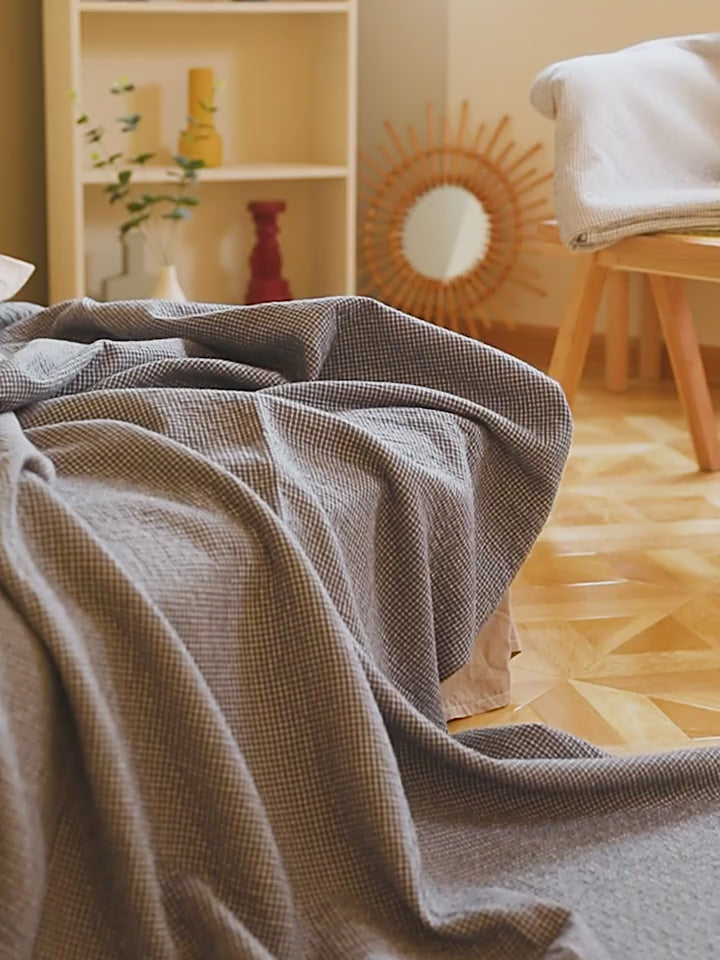 Towel Blanket, Pure Cotton - Office Nap Sofa Blanket, High-End Feel, All-Cotton Air-Conditioned Gauze Cover, Thin Blanket