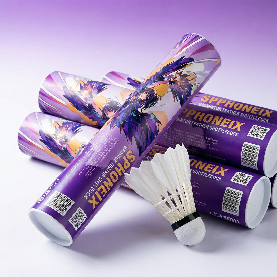 SPPHONEIX Purple Badminton Shuttlecocks Goose Feather Speed 78（Tournament LEVEL）
