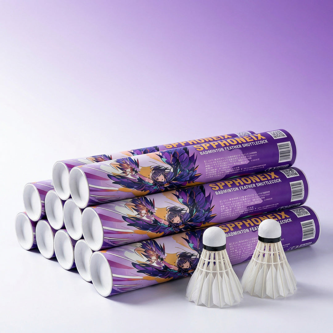 SPPHONEIX Purple Badminton Shuttlecocks Goose Feather Speed 78（Tournament LEVEL）