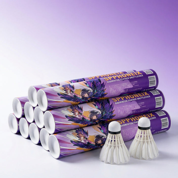 SPPHONEIX Purple Badminton Shuttlecocks Goose Feather Speed 78（Tournament LEVEL）