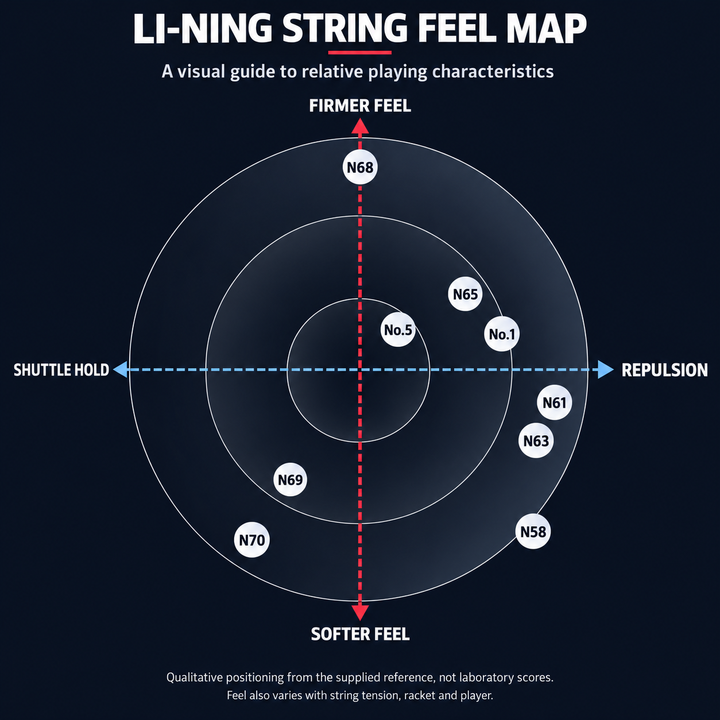 Li-Ning qualitative string feel comparison - range comparison, not model-specific test results (20261022)