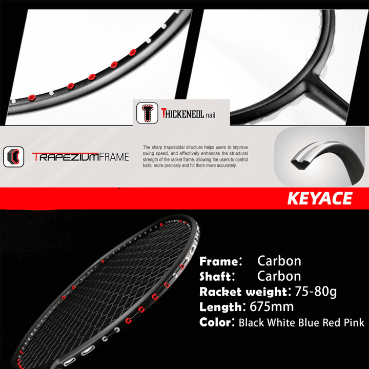 NO BRAND Badminton Racket（Manufacturer Original Carbon Warp Racket）