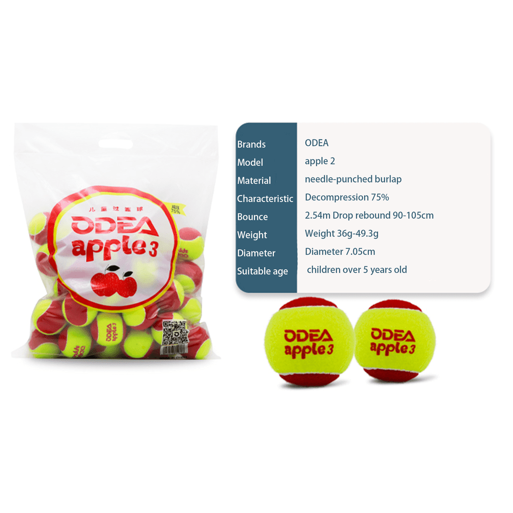 ODEA Stage 3 RED 48 PCS Children Beginners Tennis Balls Low Compression Slower Speed
