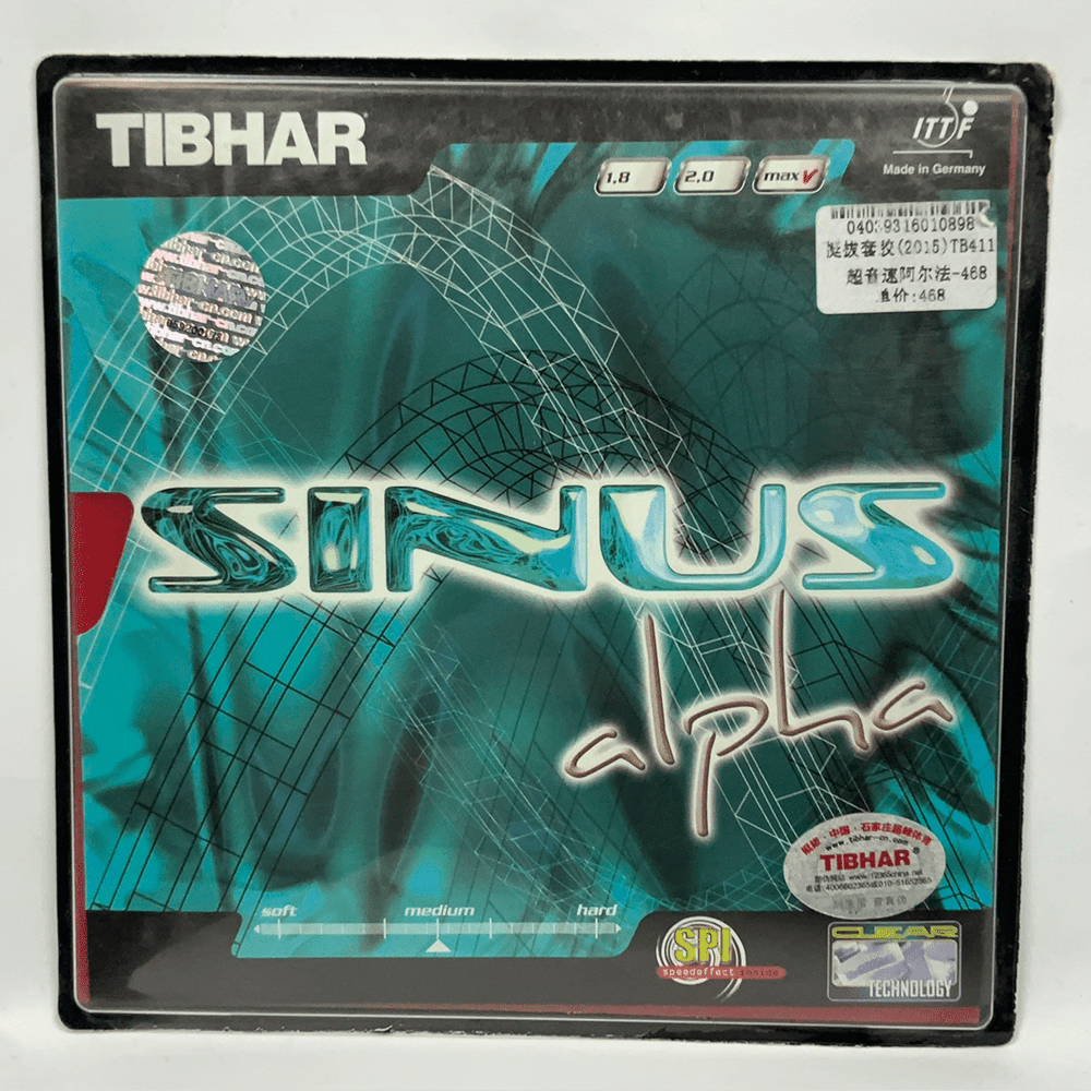 Tibhar Sinus Alpha table tennis rubber Tensor - Black product image - Tibhar table tennis rubber